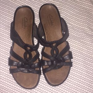 🚗 Clarks Bendables Black Leather Sandal